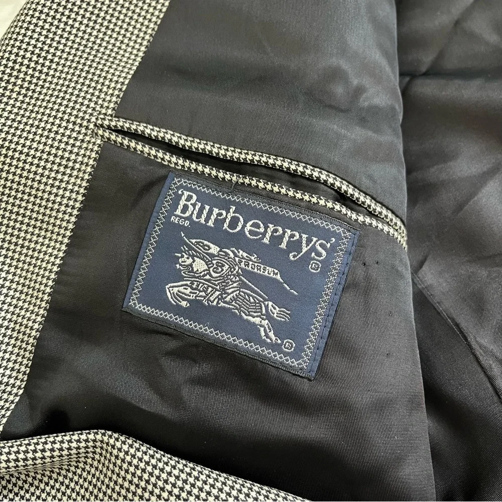 Burberrys Men’s Vintage Houndstooth Jacket Blazer Sport coat Wool‎ 45